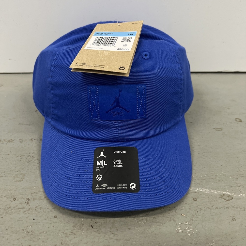 Nike Jordan Club Cap Blue Jumpman Logo Unisex Organic Cotton FD5181-480